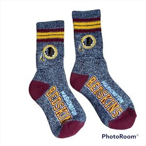 Washington Redskins Knit Tube Socks Women’s Retired Logo NFL Gray Red Yellow